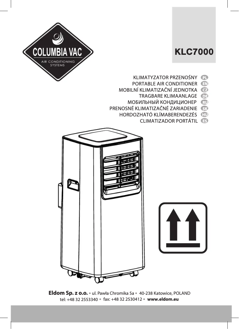 Image de la première page du manuel de l'appareil ColumbiaVac KLC7000