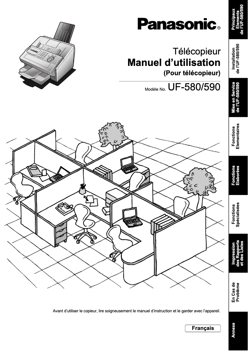 Image de la première page du manuel de l'appareil Panafax UF-580