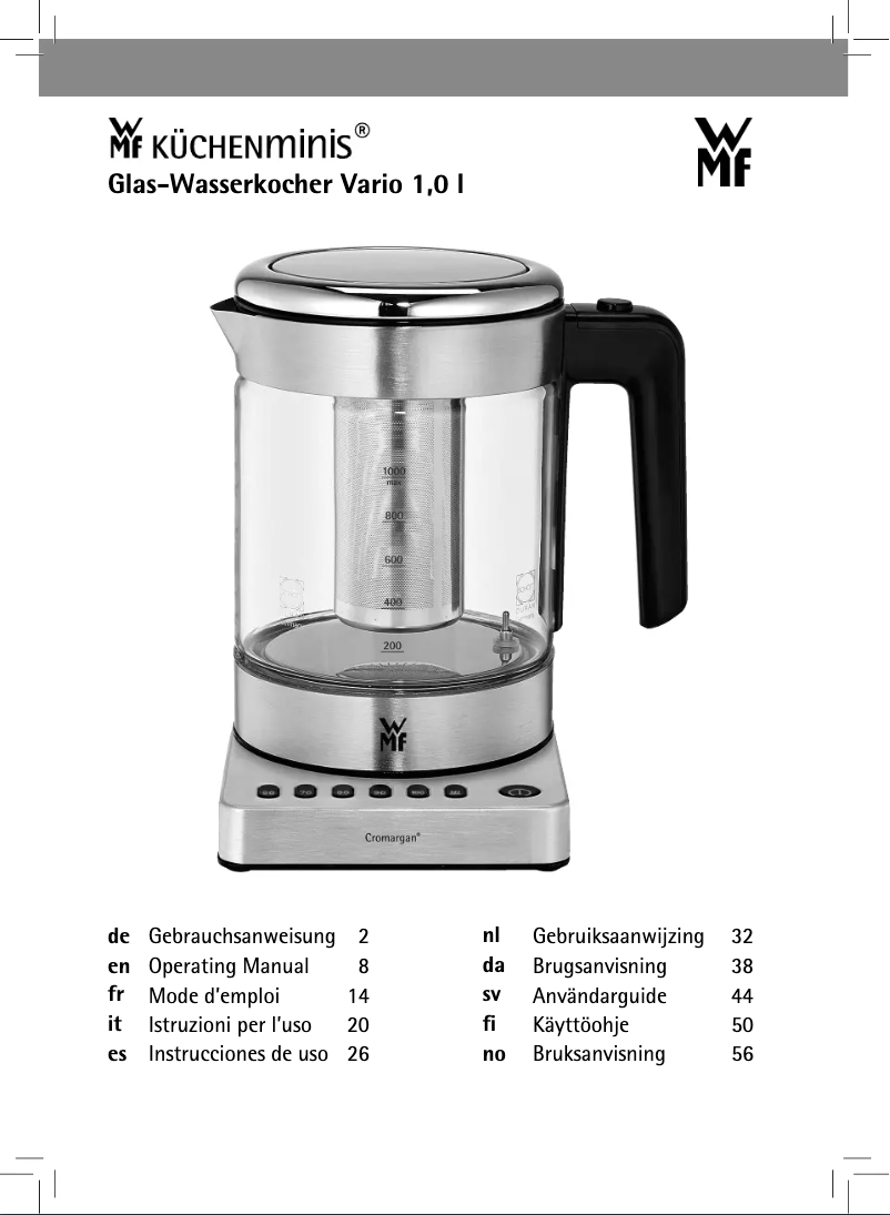 Page n°1 - Manuel utilisateur WMF KITCHENminis 04.1318.0012