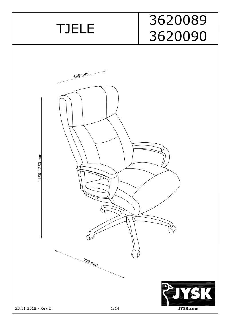 Page 1 de la notice Manuel utilisateur JYSK Tjele