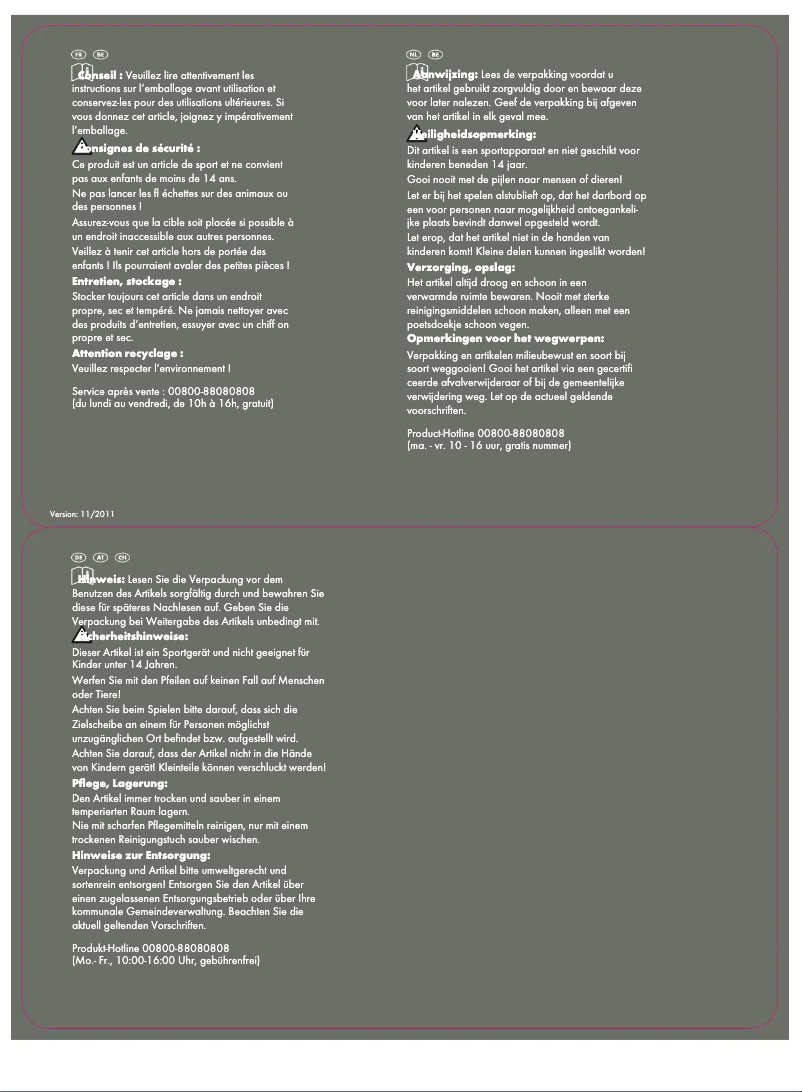 Page 1 de la notice Manuel utilisateur Crivit IAN 67075