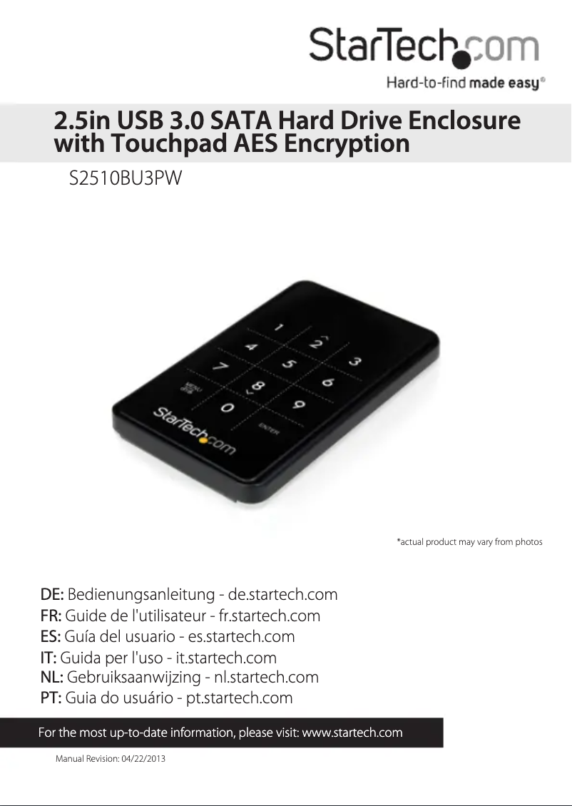 Page 1 de la notice Manuel utilisateur StarTech.com S2510BU3PW