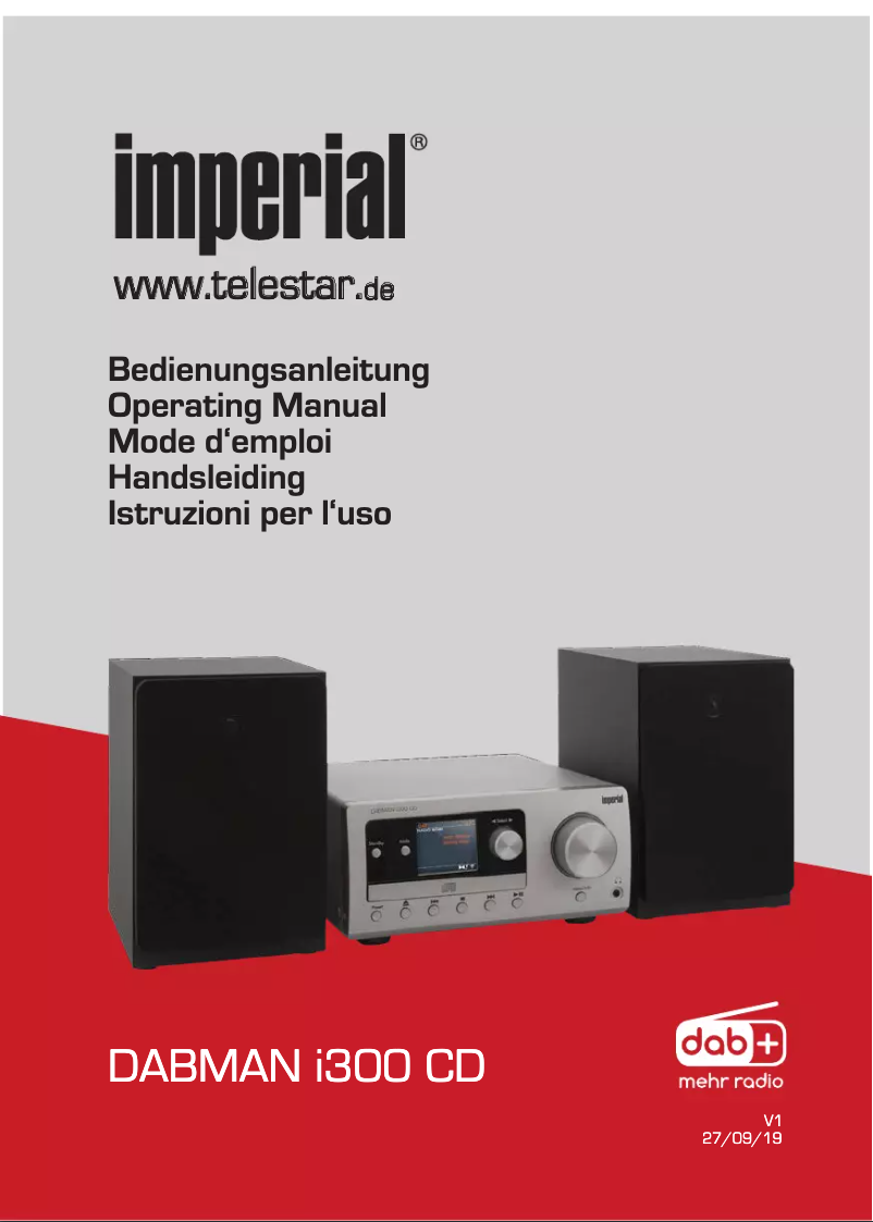 Página 1 del manual Manual de usuario Imperial DABMAN i300 CD