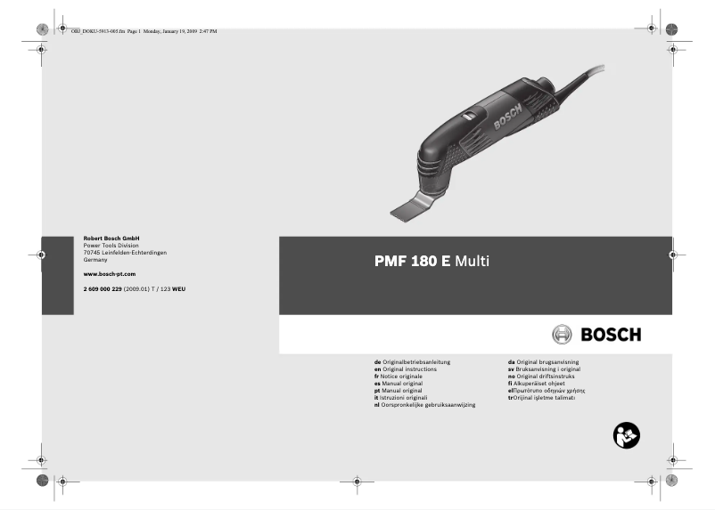 Page 1 de la notice Manuel utilisateur Bosch PMF 180 E Multi