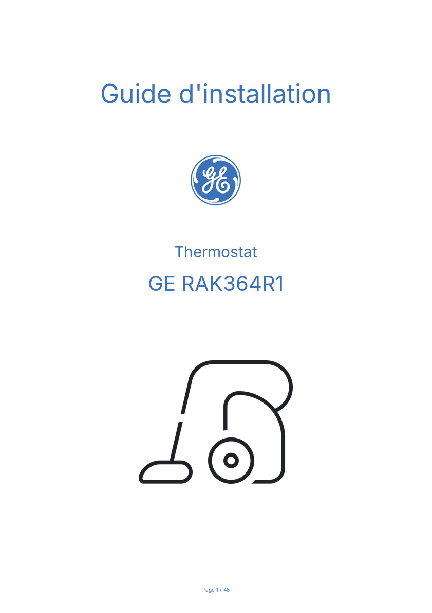 Image de la première page du manuel de l'appareil RAK364R1