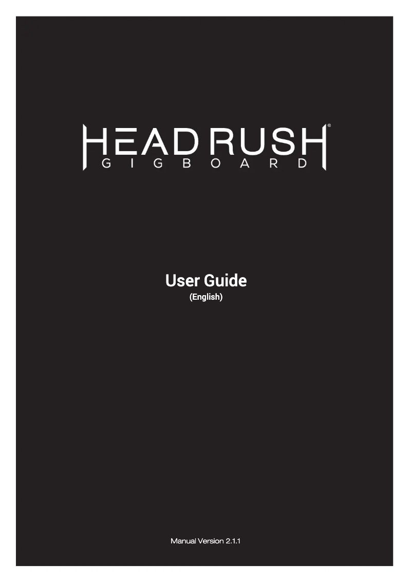 Page 1 de la notice Manuel utilisateur HeadRush Gigboard