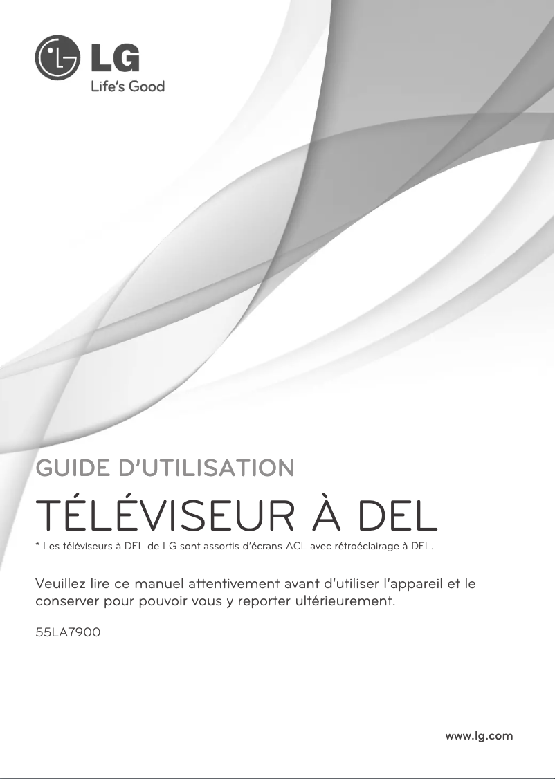 Page 1 de la notice Manuel utilisateur LG 55LA7900