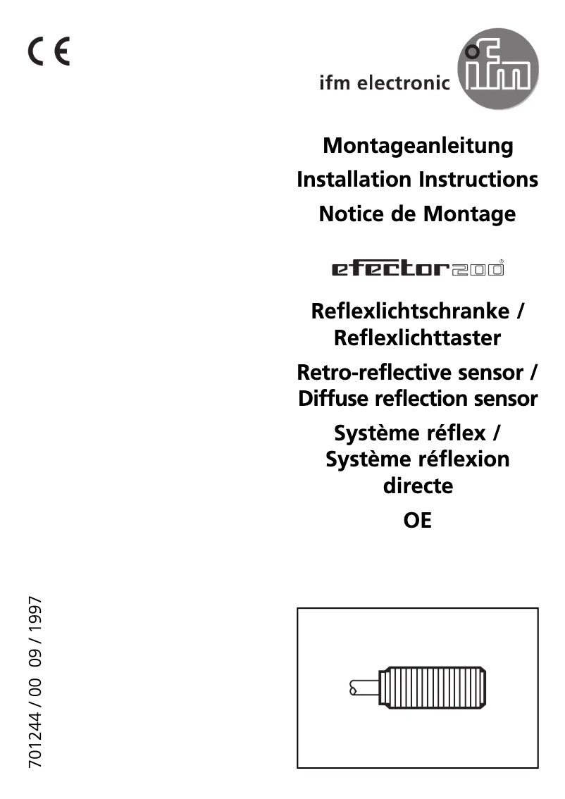 Page 1 de la notice Manuel utilisateur IFM OE0004