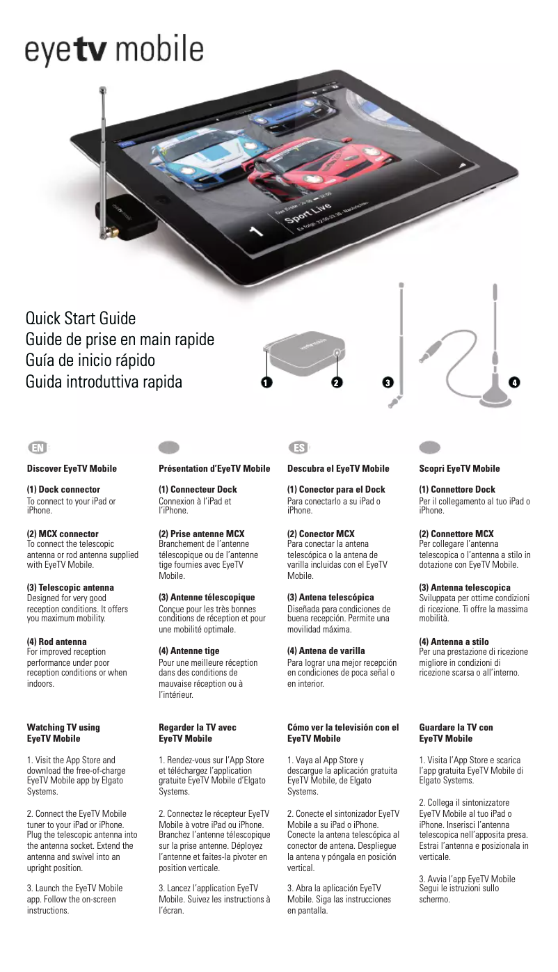 Page 1 de la notice Manuel utilisateur Elgato EyeTV Mobile