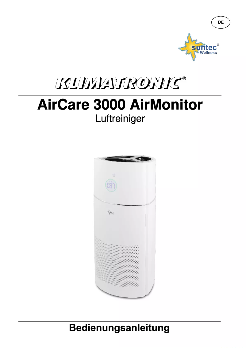 Image de la première page du manuel de l'appareil Aircare 3000 AirMonitor