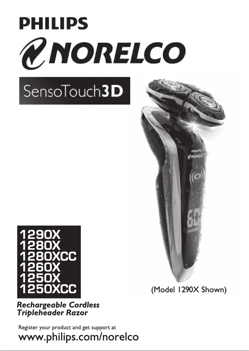 Imagen de la primera página del manual del dispositivo Norelco SensoTouch 3D 1255X