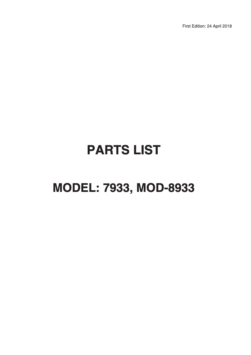 Image de la première page du manuel de l'appareil MOD-8933