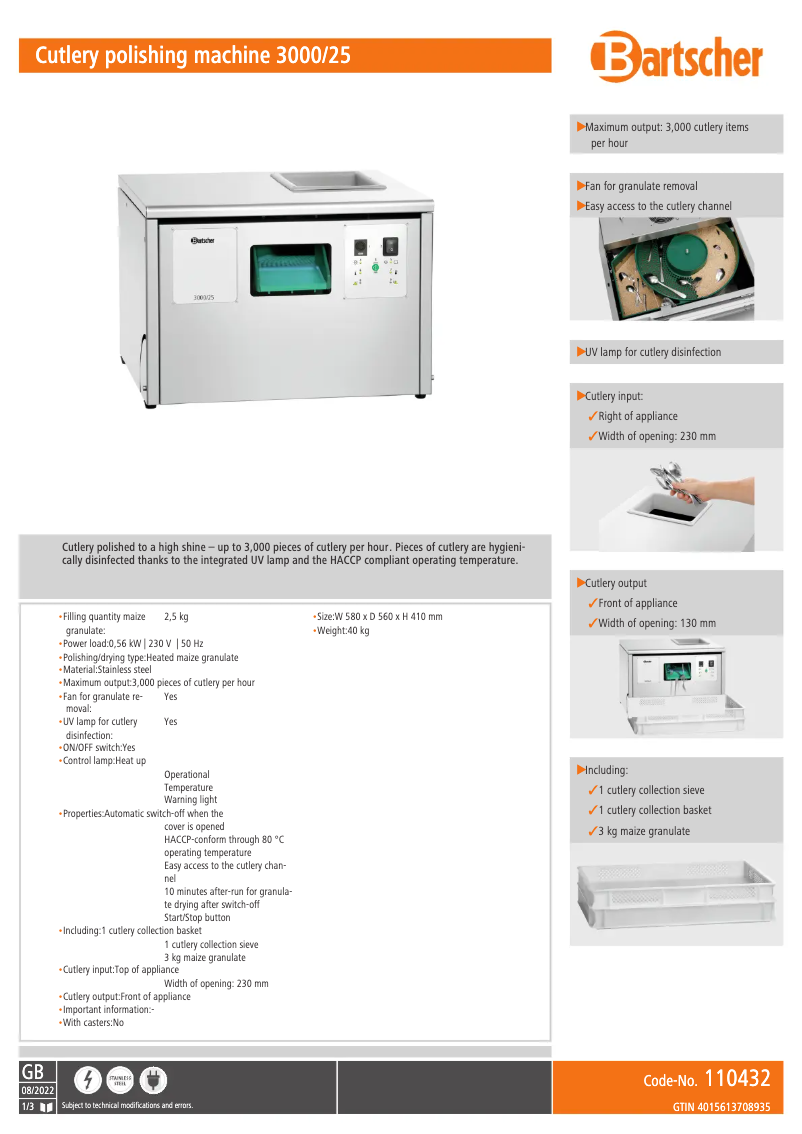 Image de la première page du manuel de l'appareil 110432