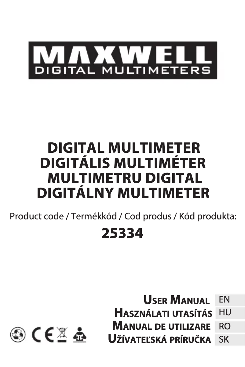 Page n°1 - Manuel utilisateur Maxwell MX-25334