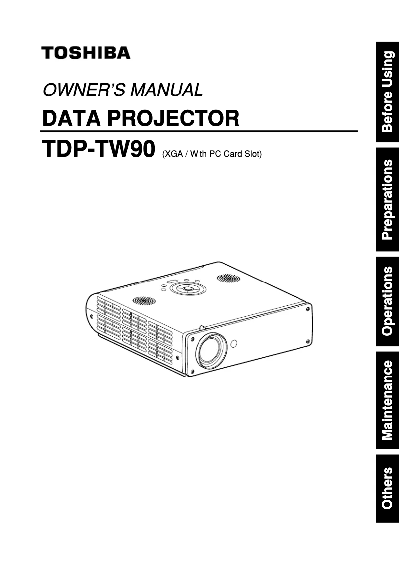 Page n°1 - Manuel utilisateur Toshiba TDP-TW90