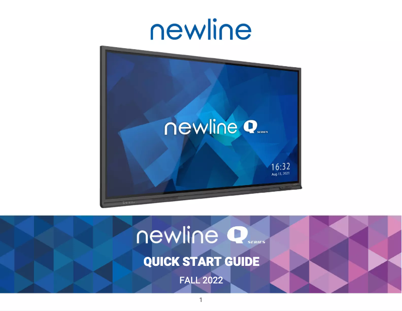 Page n°1 - Guide de démarrage rapide Newline TT-5521Q