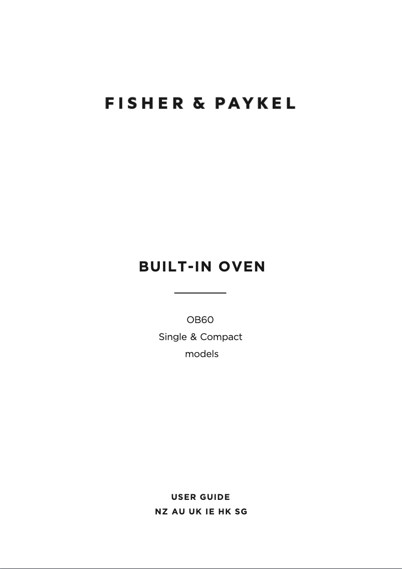 Page 1 de la notice Manuel utilisateur Fisher & Paykel OB60SC7CEPX1