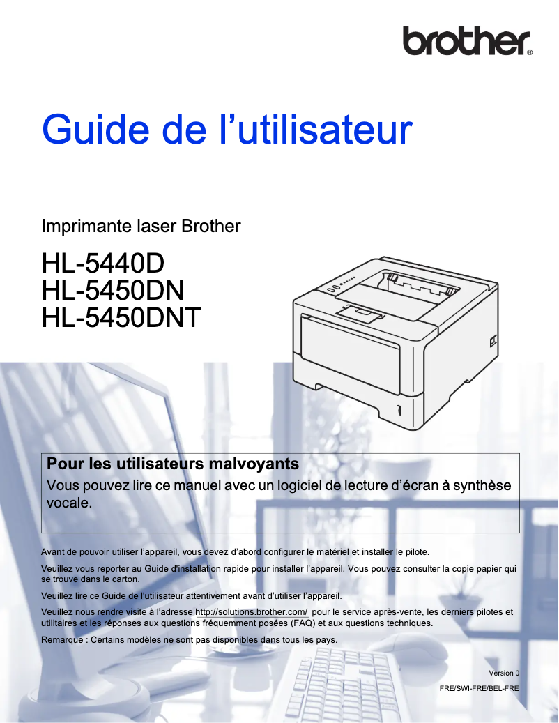 Page n°1 - Manuel utilisateur Brother HL-5450DNT