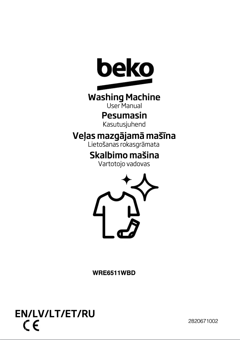 Page 1 de la notice Manuel utilisateur Beko WRE6511WBD