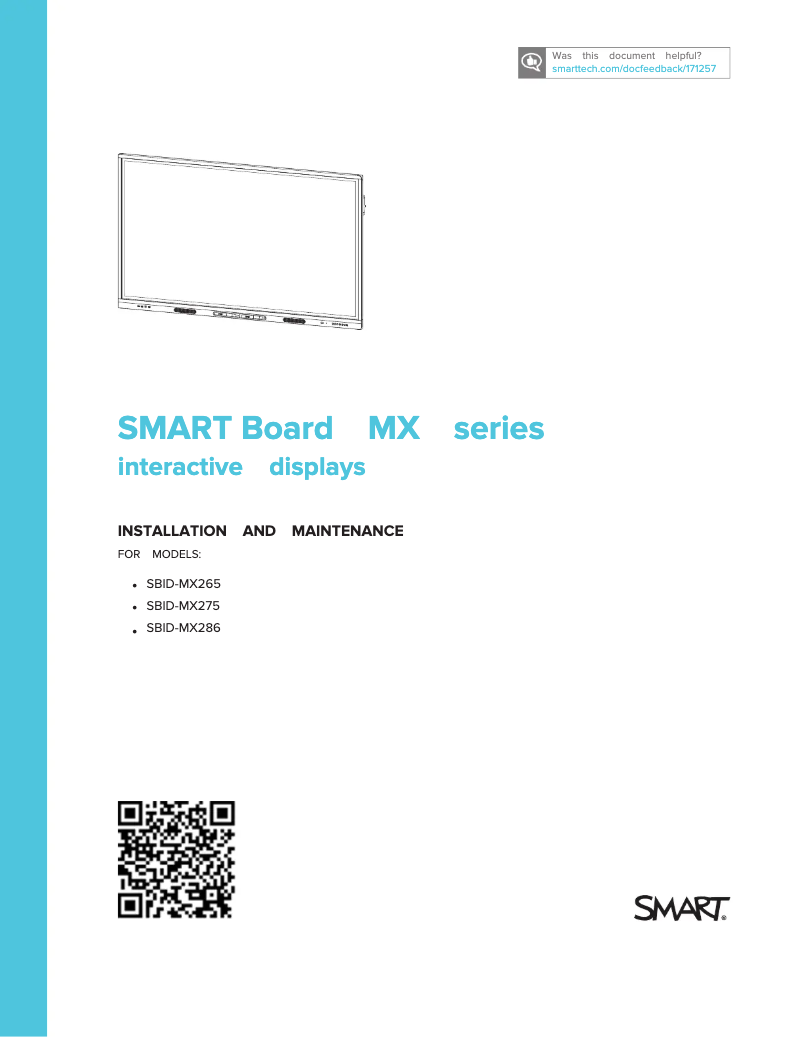 Page n°1 - Manuel utilisateur SMART Technologies SBID-MX275