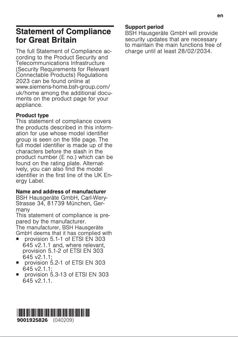 Page 1 de la notice Guide d'installation Siemens KF96DPXEA
