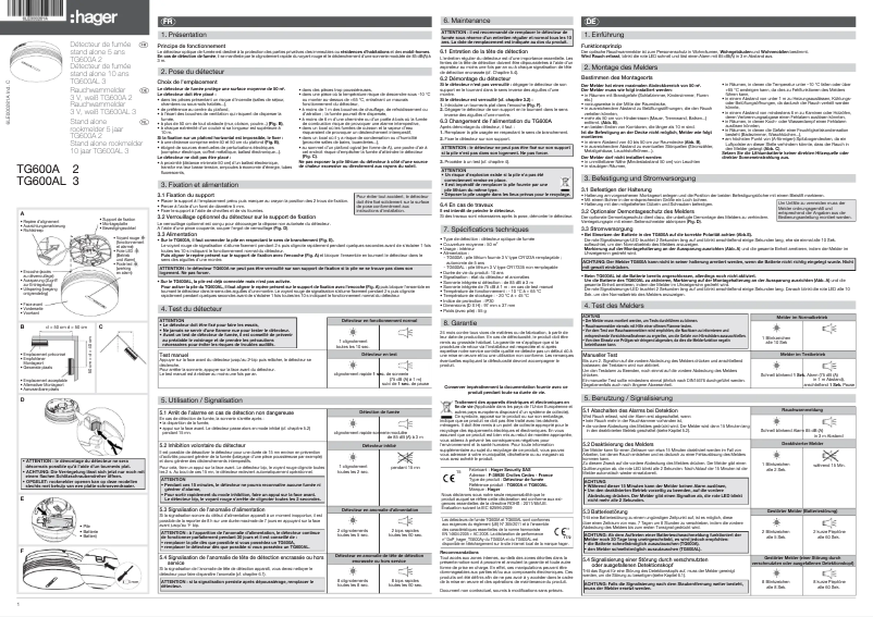 Image de la première page du manuel de l'appareil TG600AL