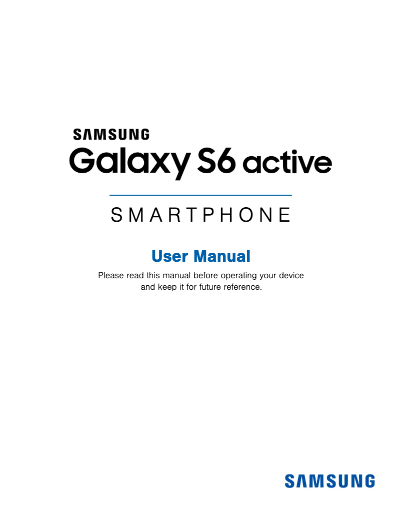 Image de la première page du manuel de l'appareil Galaxy S6 Active