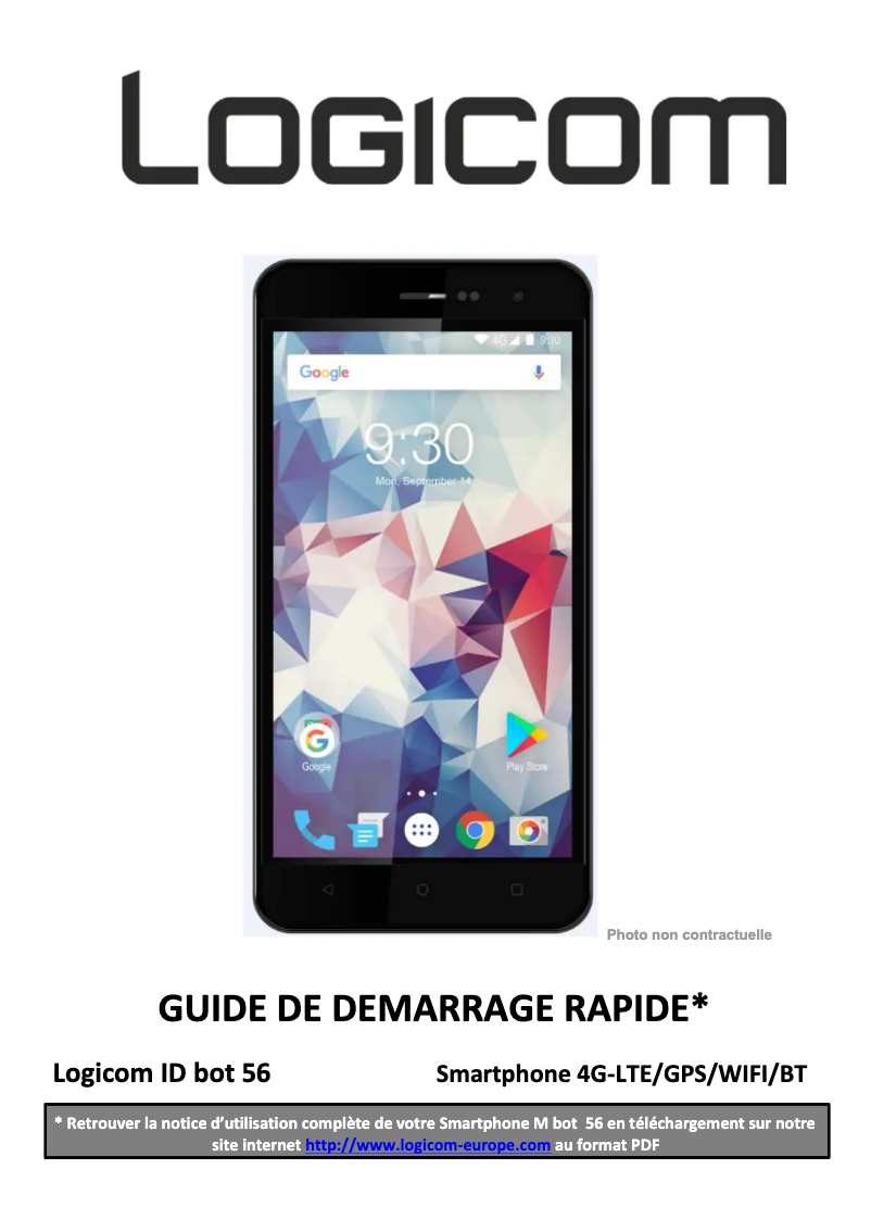 Page n°1 - Manuel utilisateur Logicom ID Bot 56