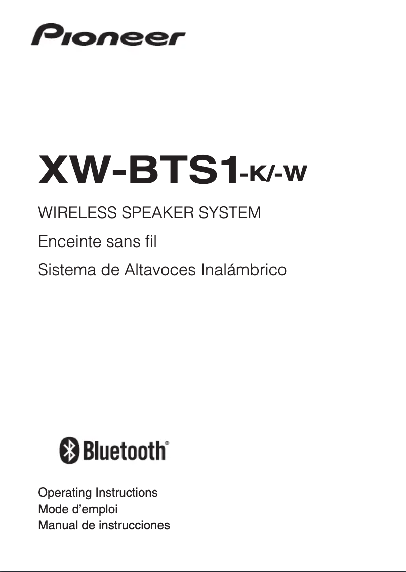 Page 1 de la notice Manuel utilisateur Pioneer XW-BTS1