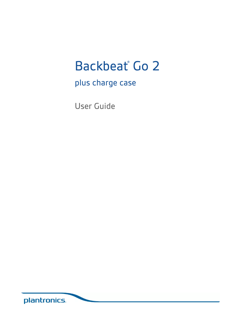 Image de la première page du manuel de l'appareil BackBeat GO2