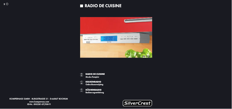 Page 1 de la notice Manuel utilisateur SilverCrest KH 2281