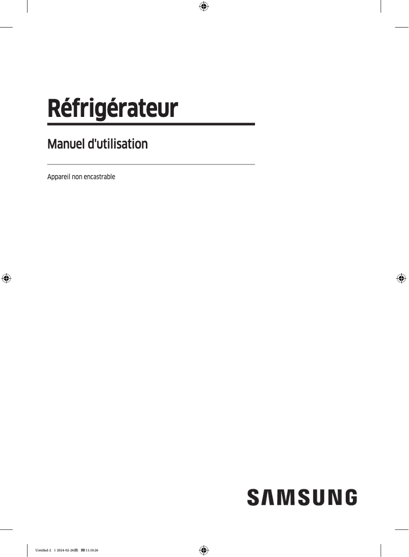 Page 1 de la notice Manuel utilisateur Samsung RB53DG706BS9