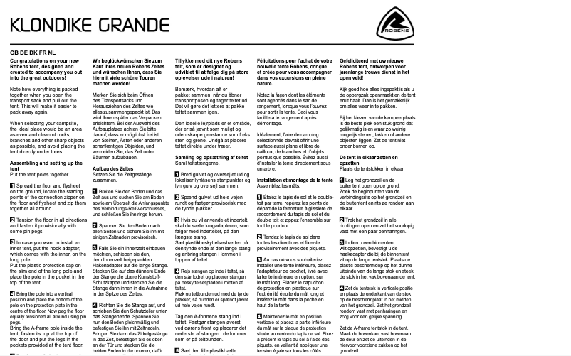 Image de la première page du manuel de l'appareil Klondike Grande