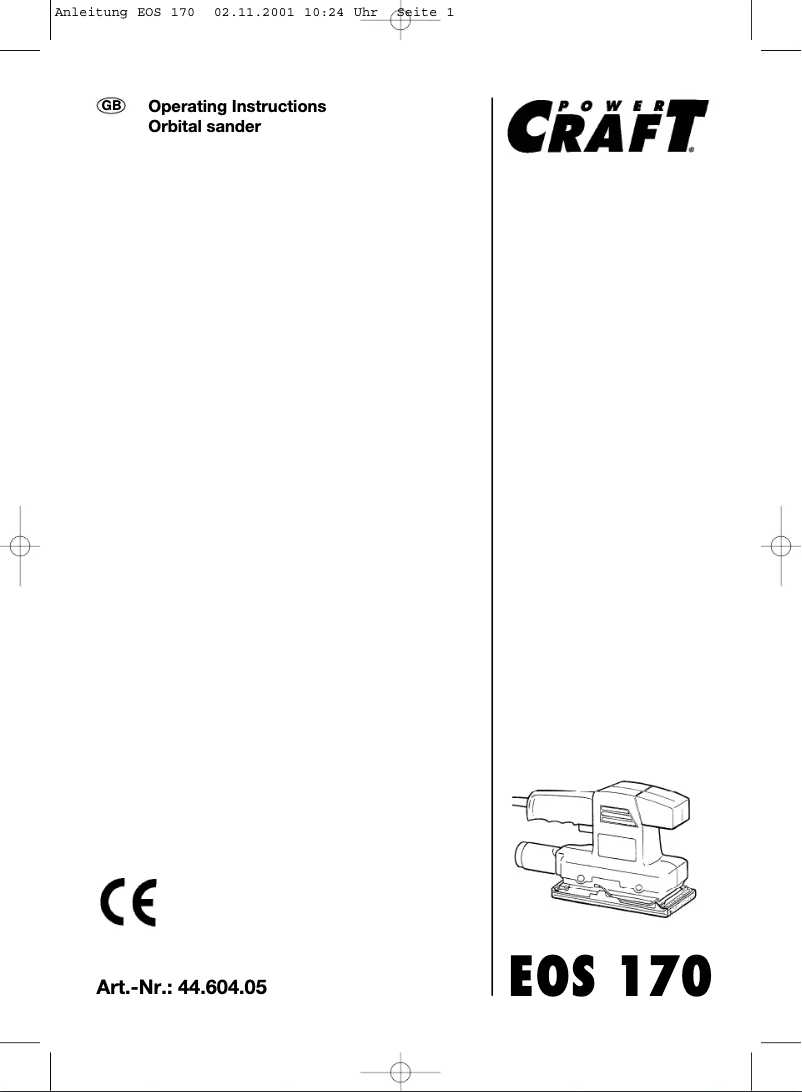 Page 1 de la notice Manuel utilisateur Power Craft EOS 170