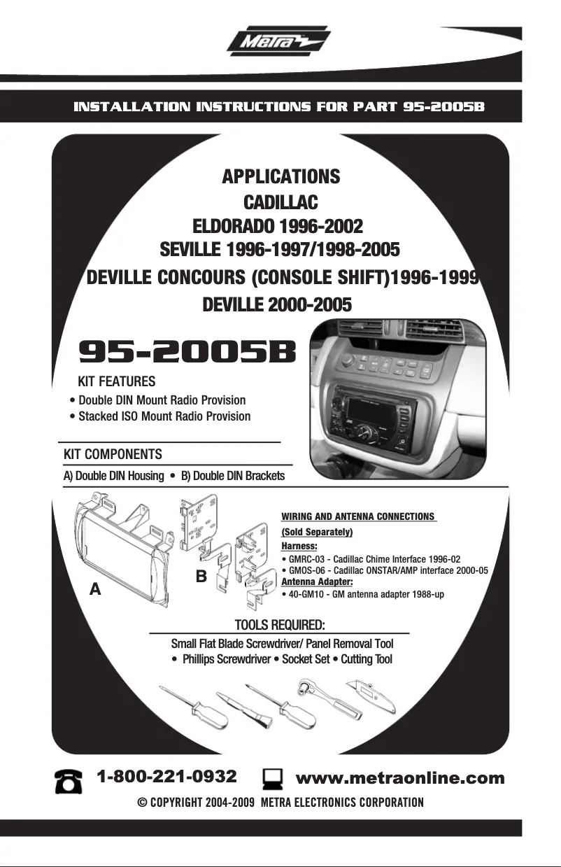Page n°1 - Manuel utilisateur Metra 95-2005B