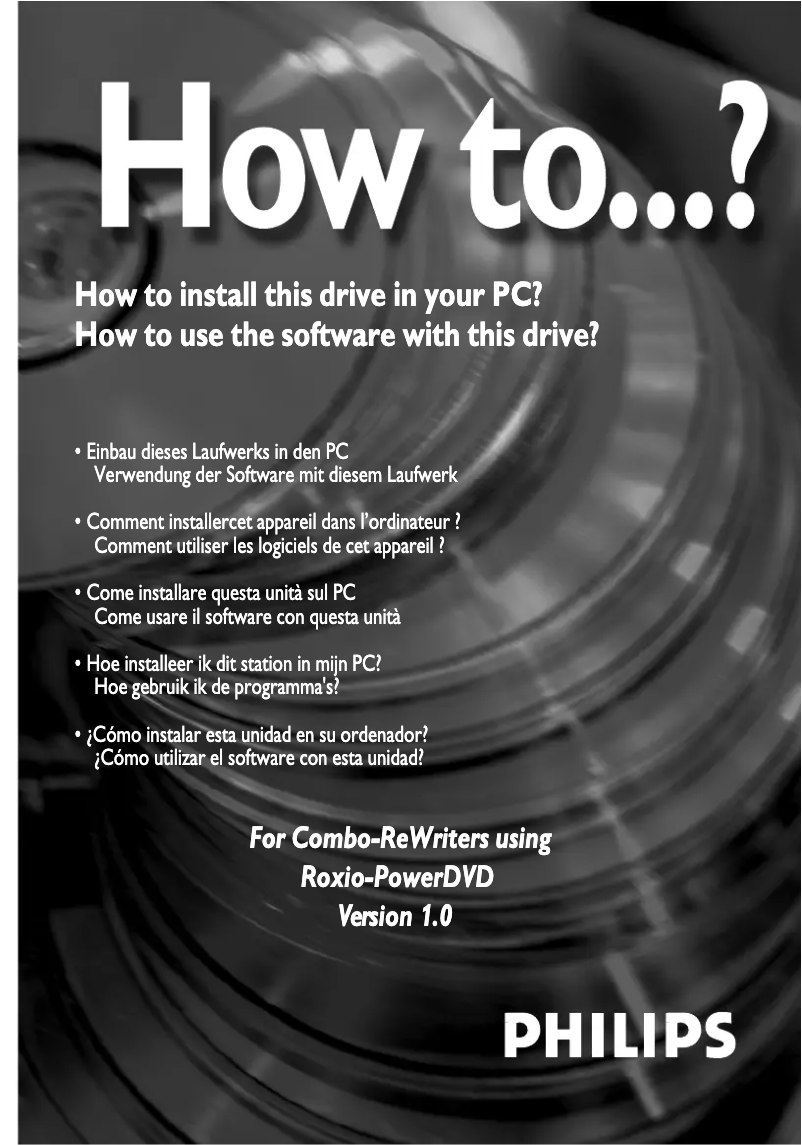 Page n°1 - Manuel utilisateur Philips RWDV1610B