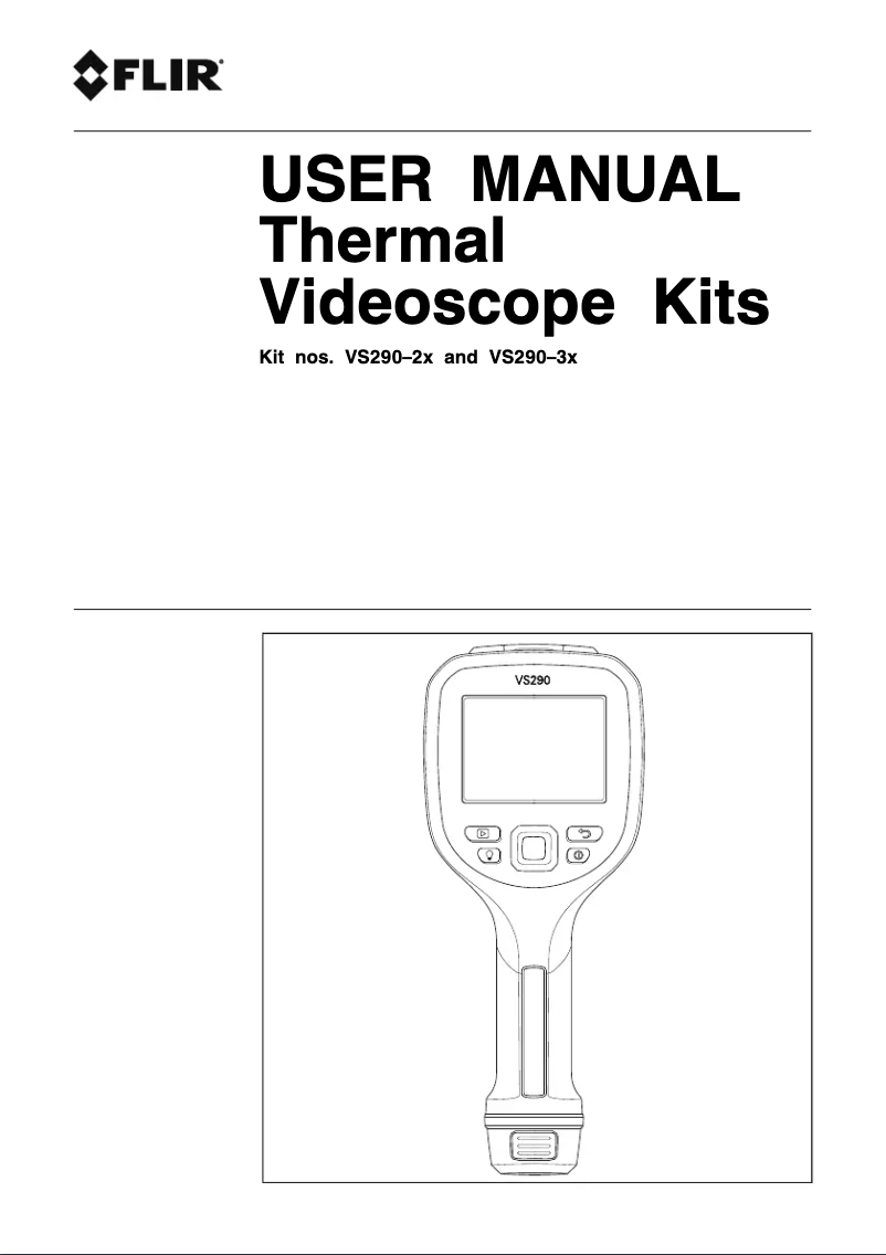 Page 1 de la notice Manuel utilisateur FLIR VS290