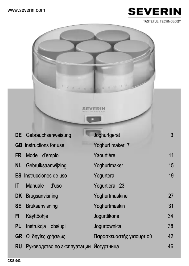 Image de la première page du manuel de l'appareil JG 3519