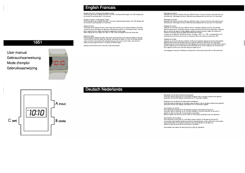 Page 1 de la notice Manuel utilisateur Davis 1651