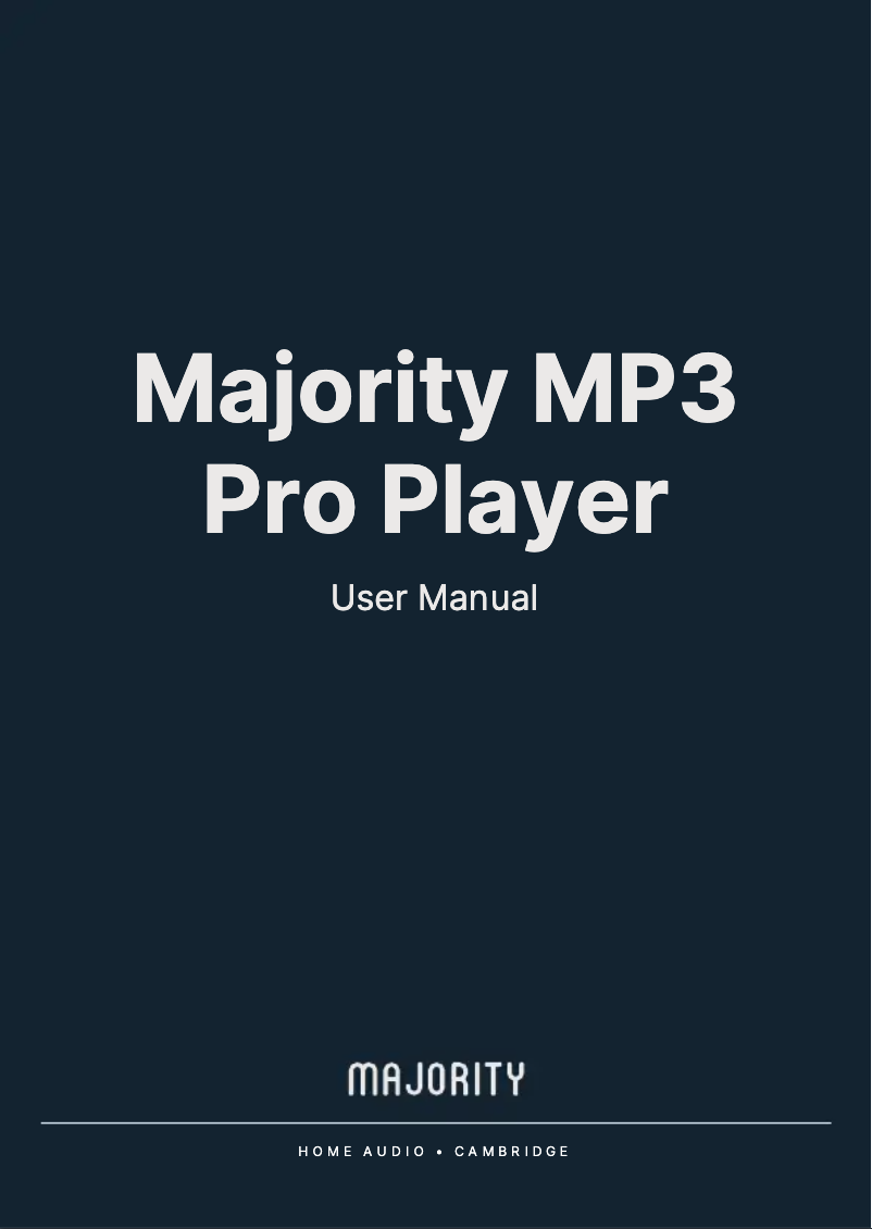 Page 1 de la notice Manuel utilisateur Majority MP3 Pro