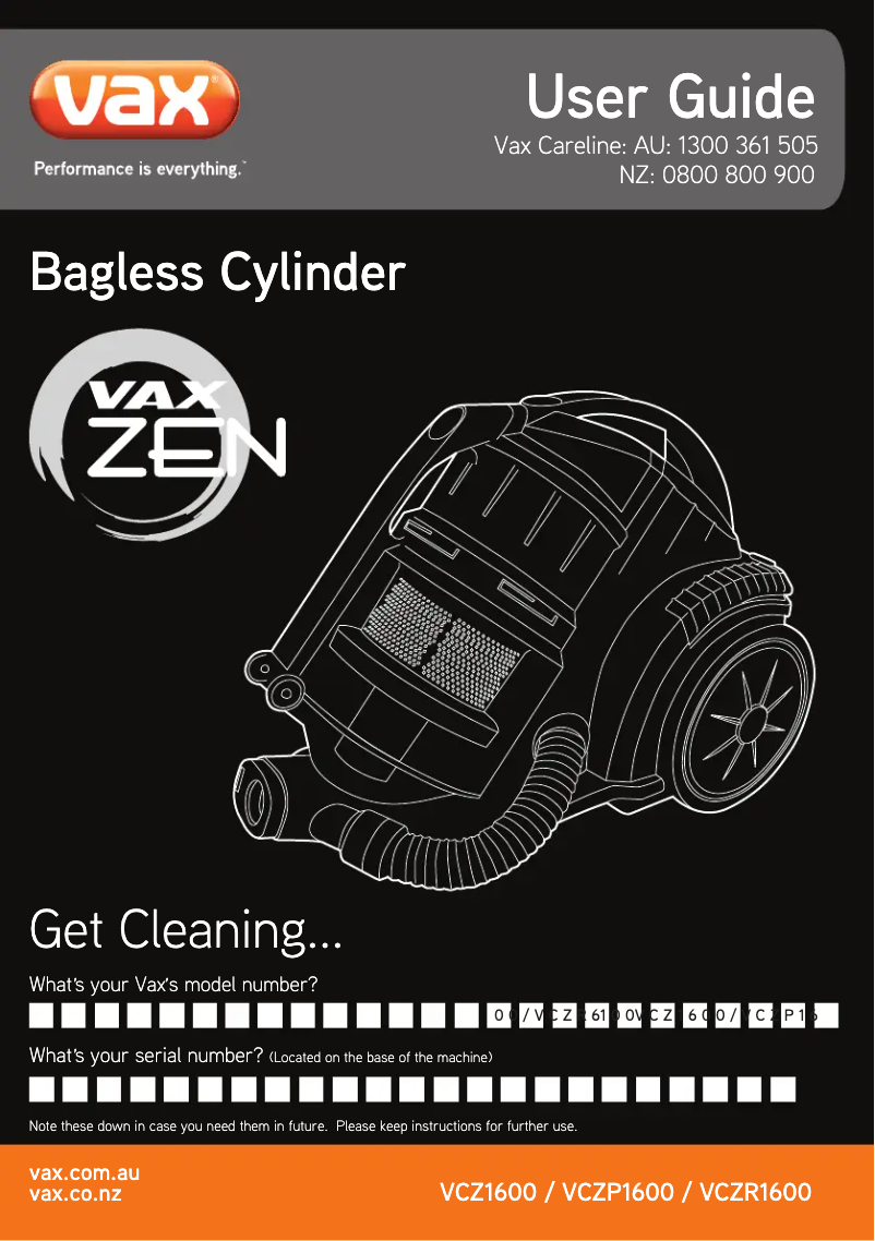 Página 1 del manual Manual de usuario Vax Mach Zen Pet VCZP1600