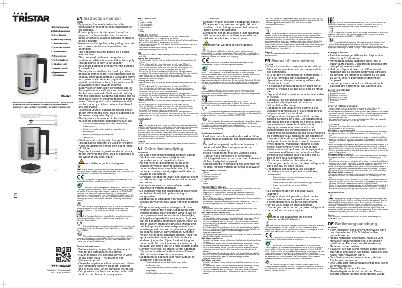 Page n°1 - Manuel utilisateur TriStar MK-2276