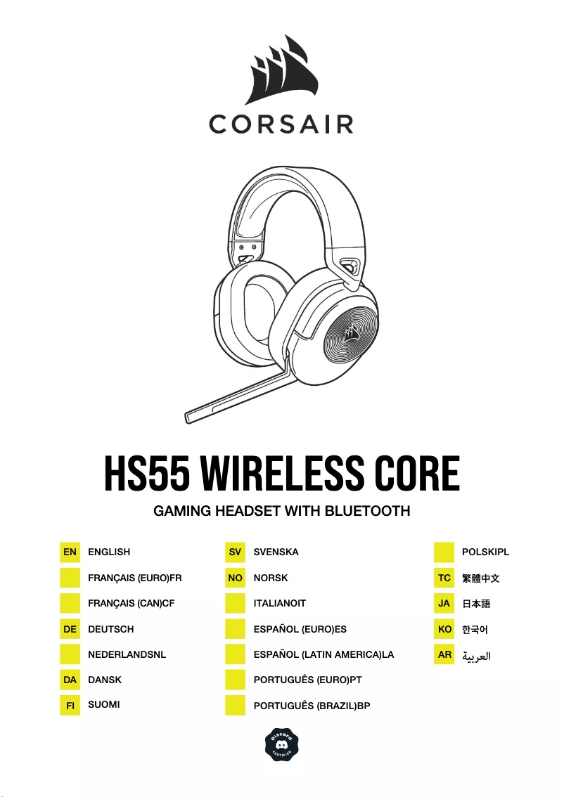Image de la première page du manuel de l'appareil HS55 Wireless Core