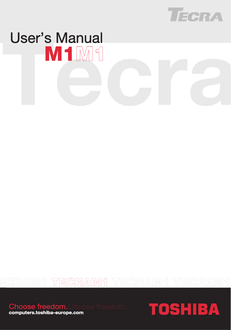 Page 1 de la notice Manuel utilisateur Toshiba Tecra M1