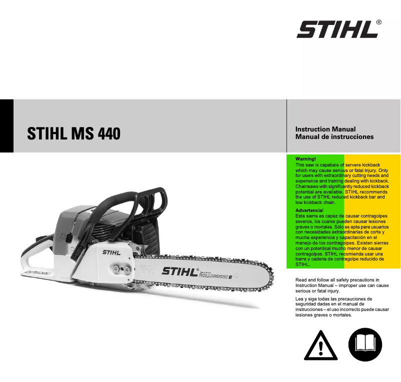 Page 1 de la notice Manuel utilisateur Stihl MS 440