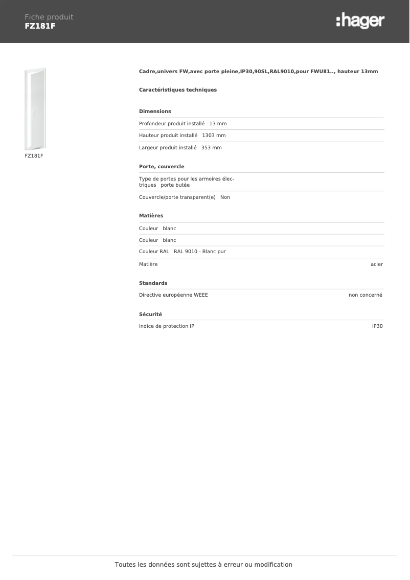 Image de la première page du manuel de l'appareil FZ181F