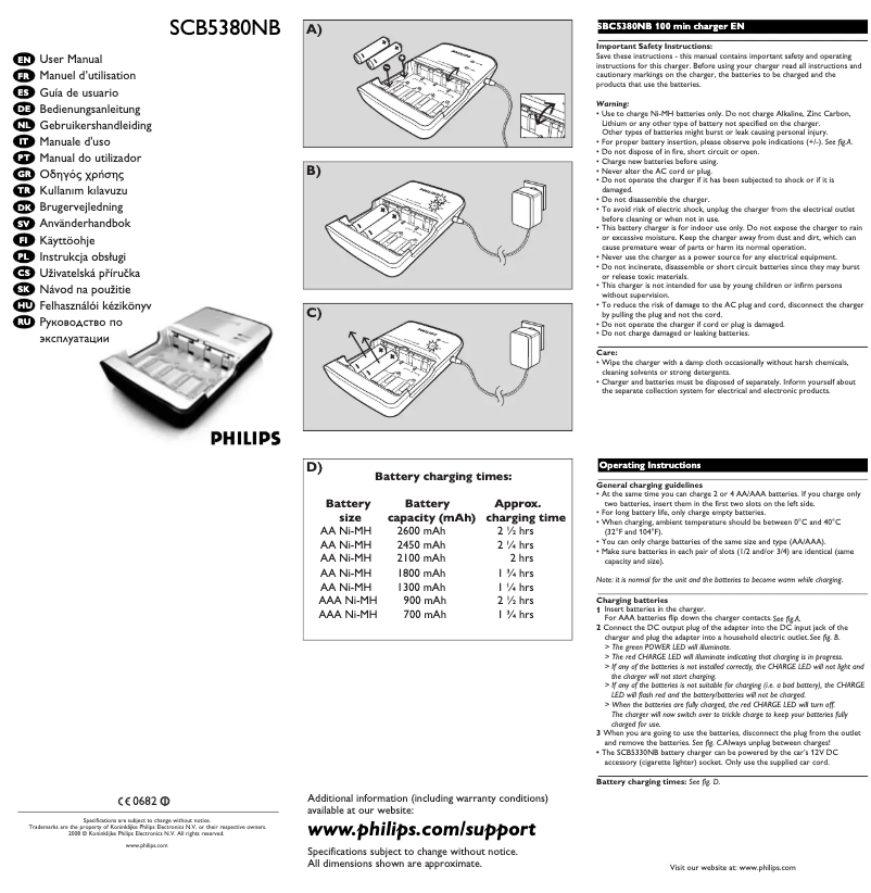 Page 1 de la notice Manuel utilisateur Philips MultiLife SCB5380NB