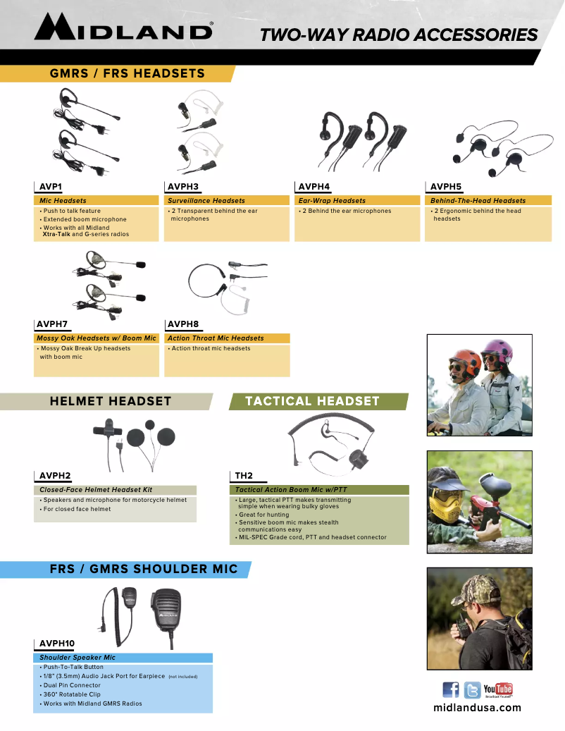 Page 1 de la notice Fiche technique Midland AVPH8