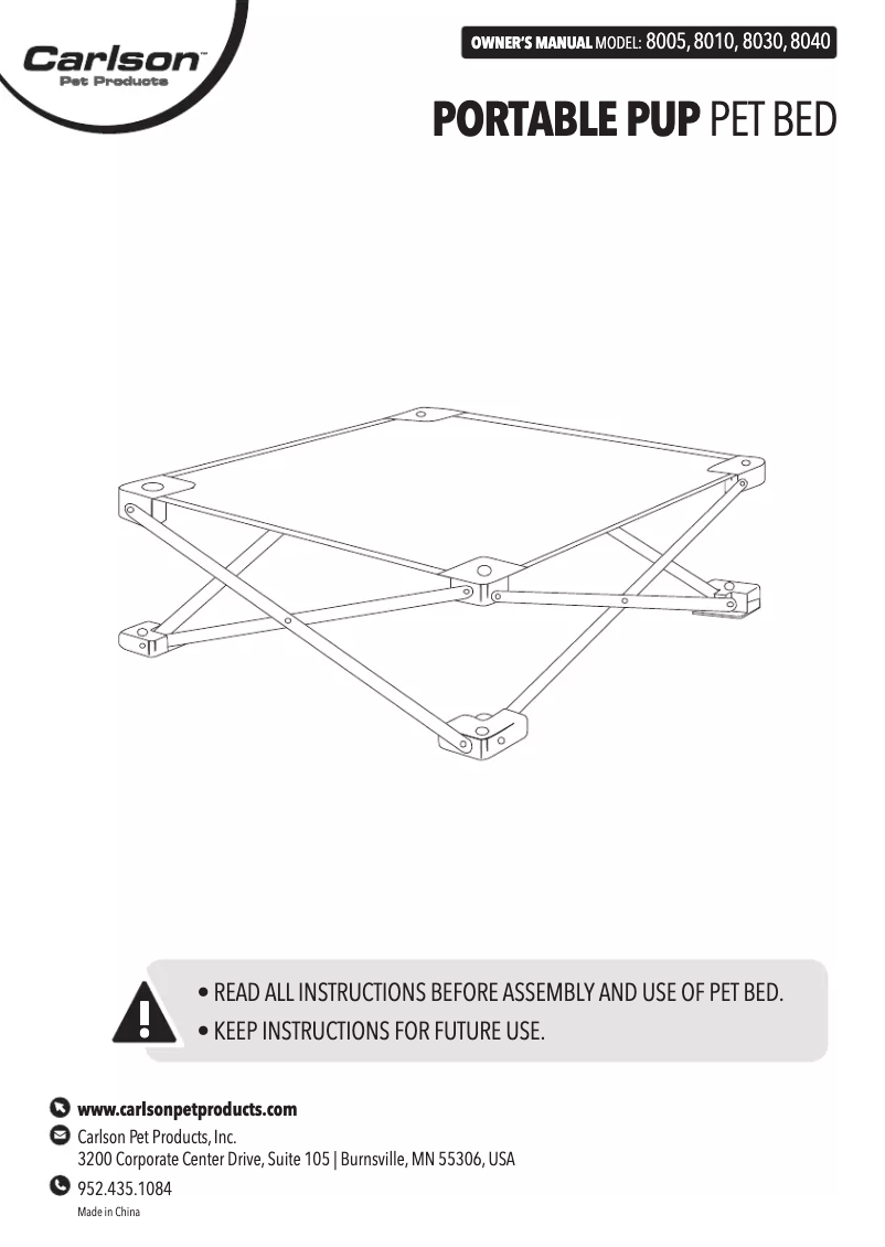 Page n°1 - Manuel utilisateur Carlson Portable Pup 8010