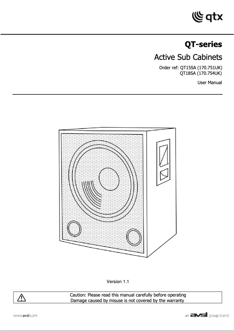Page 1 de la notice Manuel utilisateur Qtx QT15S